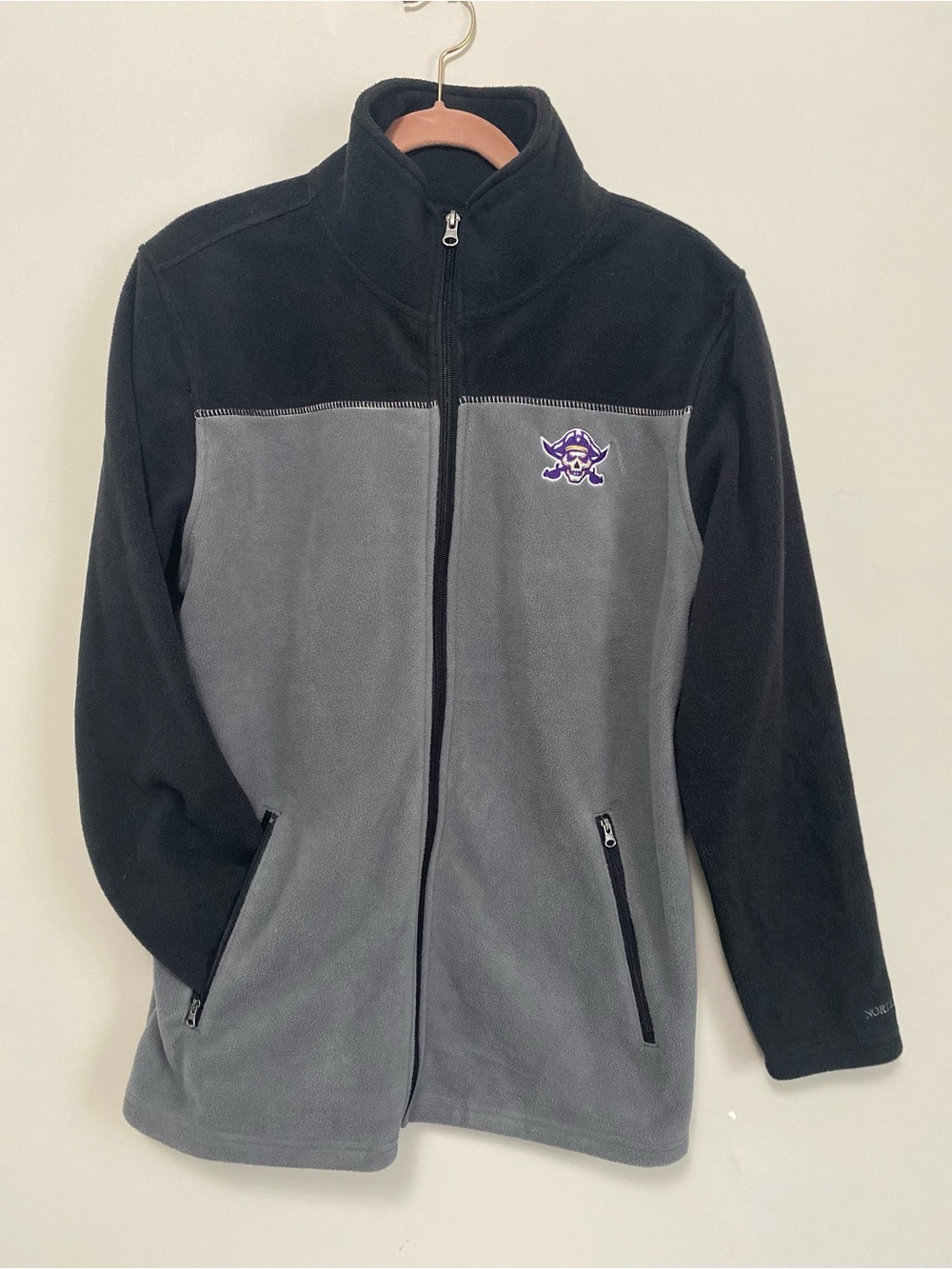 North & Acrux Full-Zip Fleece Jacket Md Embroidered Pirate School Team Spirit